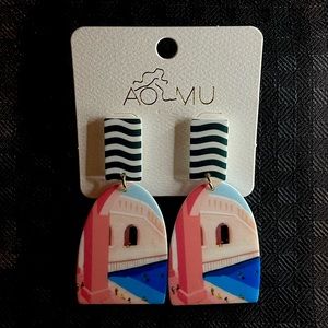 AOMU Acrylic Korean Fashion Earrings